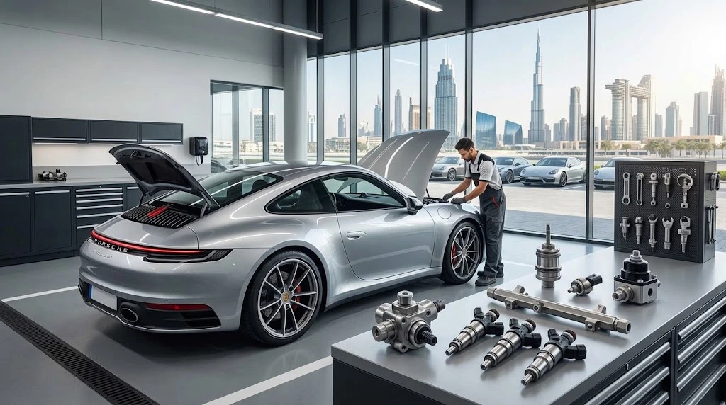 Porsche fuel system parts Dubai including fuel pump, HPFP and injectors